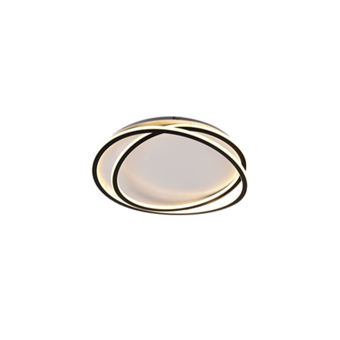 Inlight Plafoniera orofis LED 76W 3CCT se mavri apoxrosi F50x12cm (42037-Black)